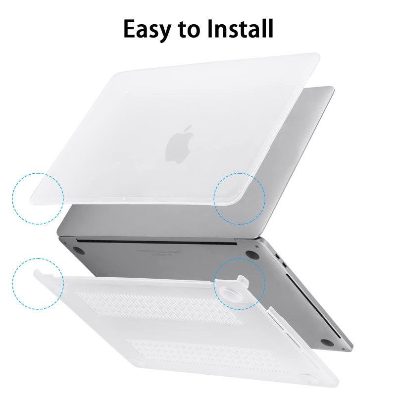 BlueSwan Anti-Cracking Hard Shell Case Compatible with MacBook Pro 14-inch 2024-2021 Release M3 M2 M1  Anti-Fingerprint Soft TPU Bumper  Frosted Clear(Clear Bumper) - Image 3